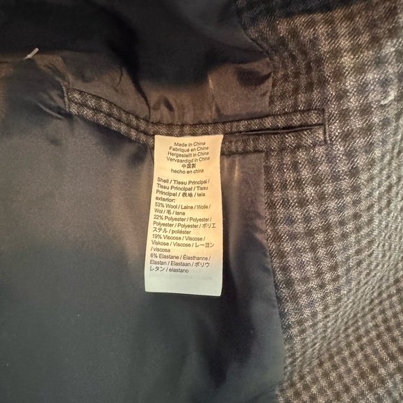 J Crew Thompson Wool Blazer 34R Navy Gingham - Picture 4 of 6